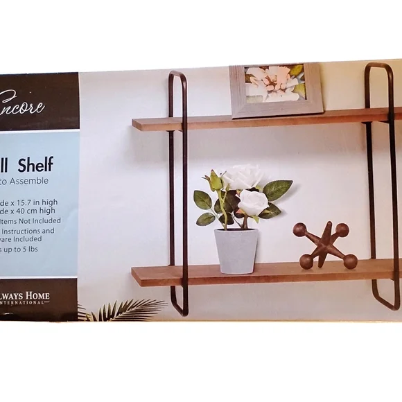 Encore Jeans Black and Brown Wall Shelf - Picture 5 of 6